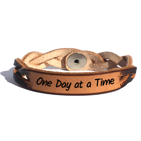 One Day at a Time Leather Bracelet - Love Chirp Gifts