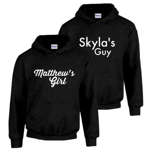 Personalized Names Her Guy and His Girl Hoodies - Love Chirp Gifts