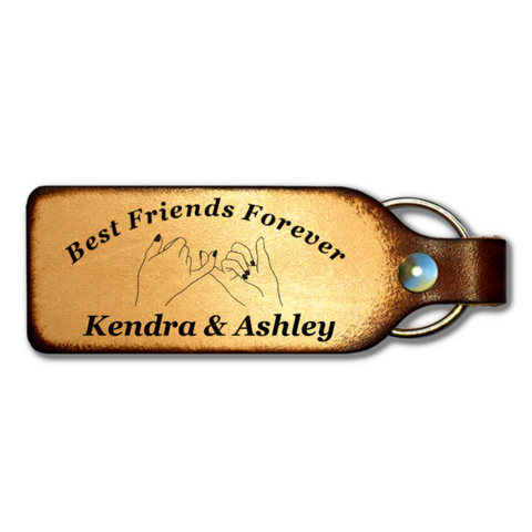 Pinky Promise Best Friend Personalized Leather Keychain - Love Chirp Gifts