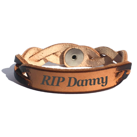 RIP Memorial Leather Bracelet