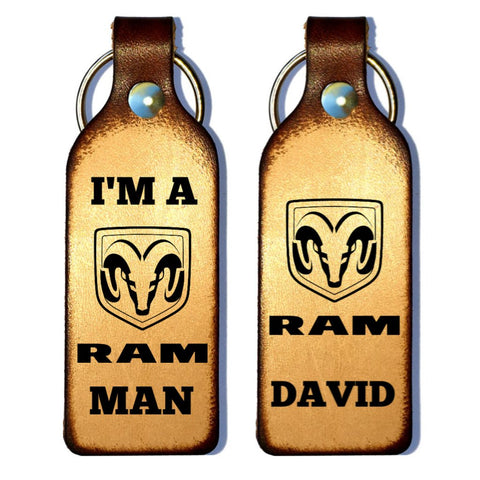 I'm a Ram Man Leather Keychain