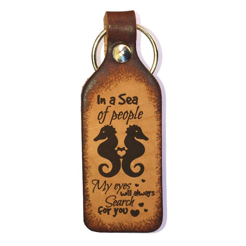 Seahorse Leather Keychain