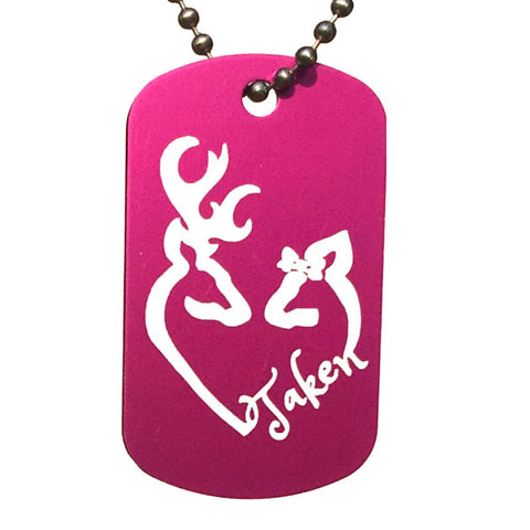Taken Buck & Doe Dog Tag Necklace - Love Chirp Gifts