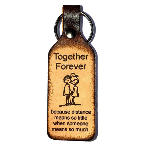 Together Forever Leather Keychain - Love Chirp Gifts