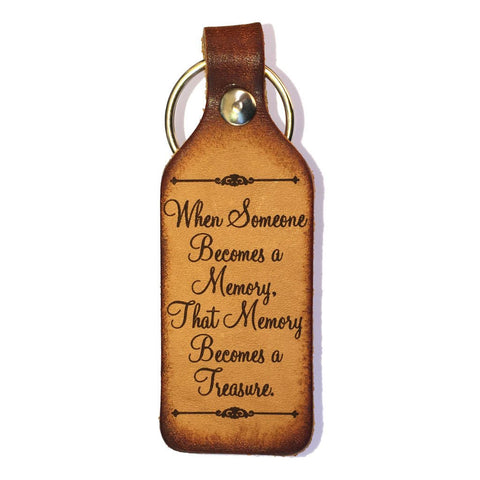 When Someone Becomes a Memory Leather Keychain
