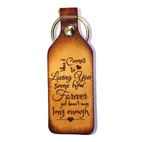 Loving You Leather Keychain