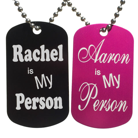 My Person Custom Names Dog Tag Necklaces (Pair) - Love Chirp Gifts