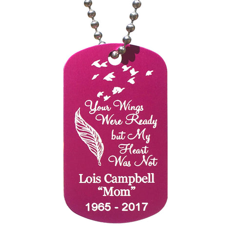 Your Wings Were Ready  Dog Tag Necklace