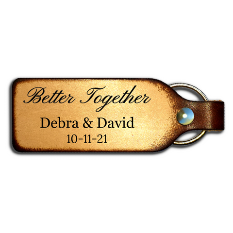 Better Together Personalized Leather Keychain