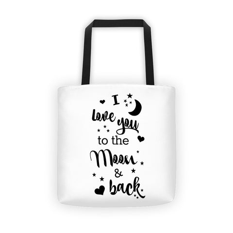 Moon and Back Tote bag - Love Chirp Gifts